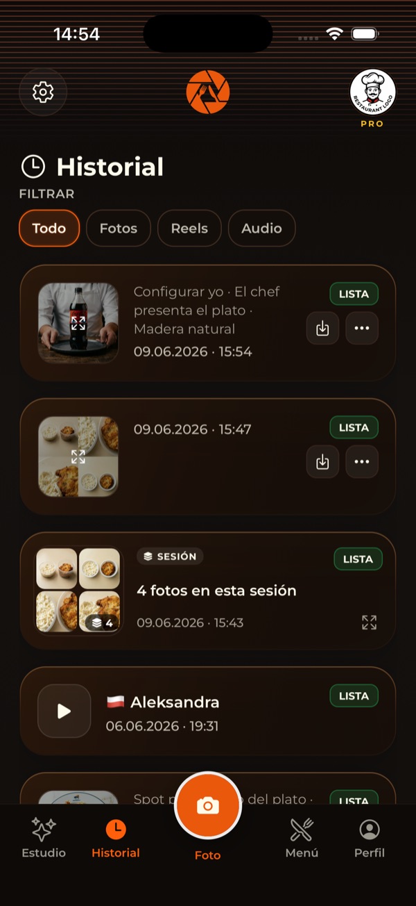 Historial de contenido